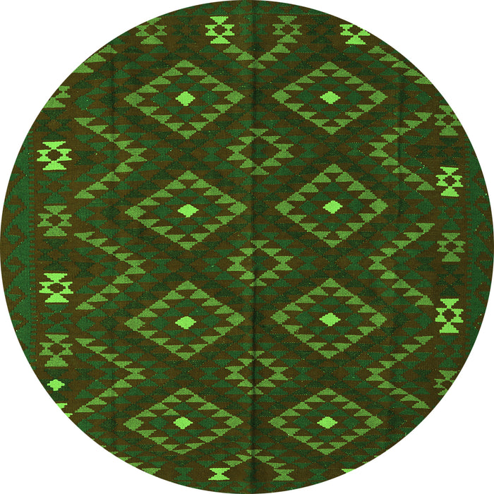 Machine Washable Southwestern Green Country Area Rugs, wshtr2611grn