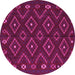 Round Southwestern Pink Country Rug, tr2611pnk