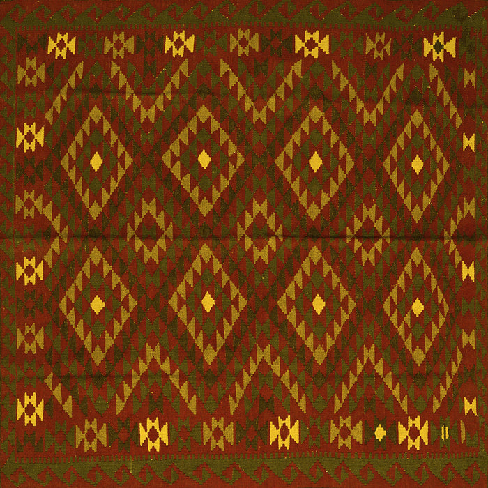 Square Southwestern Yellow Country Rug, tr2611yw