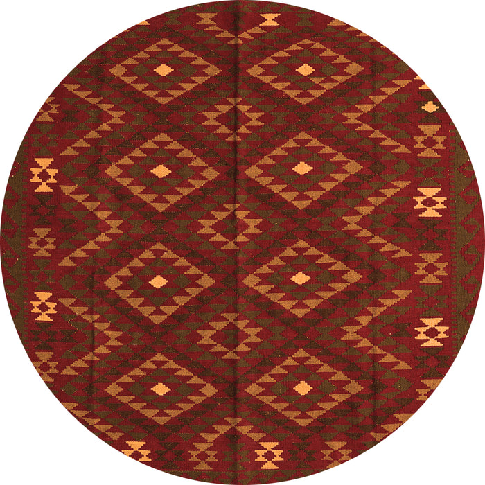 Machine Washable Southwestern Orange Country Area Rugs, wshtr2611org