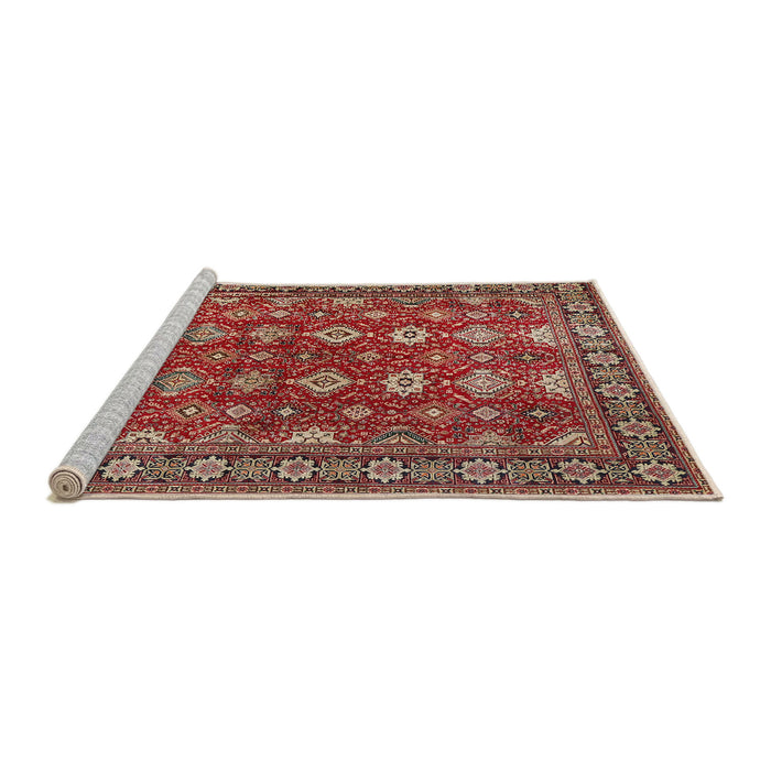 Sideview of Machine Washable Traditional Tomato Red Rug, wshtr2612