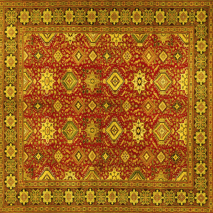 Square Persian Yellow Traditional Rug, tr2612yw
