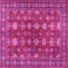 Square Machine Washable Persian Pink Traditional Rug, wshtr2612pnk