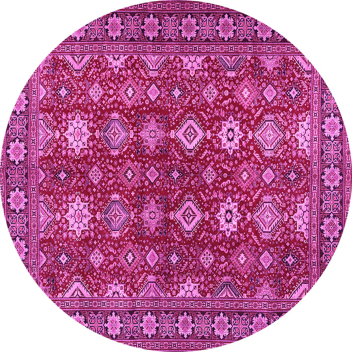 Round Persian Pink Traditional Rug, tr2612pnk