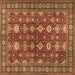 Square Persian Brown Traditional Rug, tr2612brn
