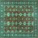 Square Machine Washable Persian Turquoise Traditional Area Rugs, wshtr2612turq