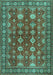 Machine Washable Persian Turquoise Traditional Area Rugs, wshtr2612turq