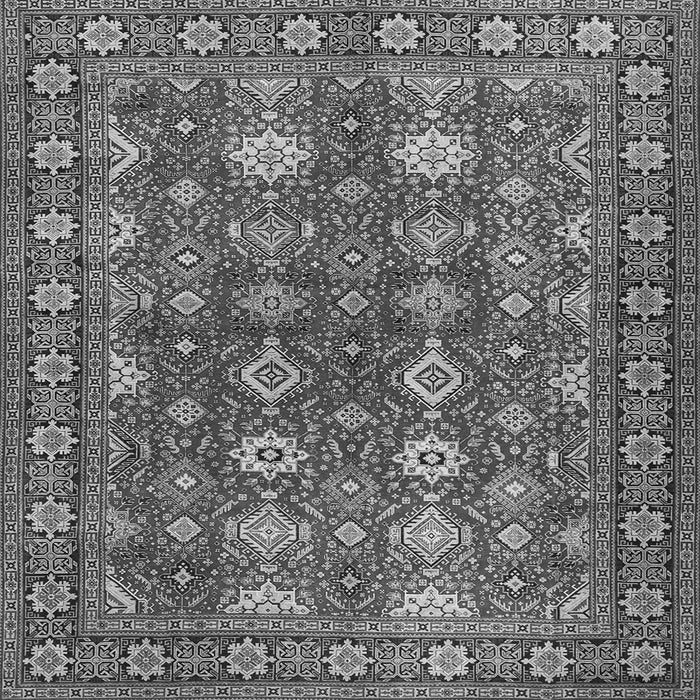 Round Machine Washable Persian Gray Traditional Rug, wshtr2612gry