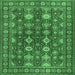 Square Persian Emerald Green Traditional Rug, tr2612emgrn