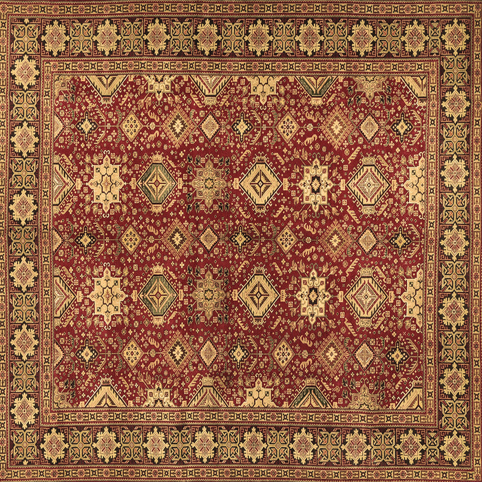 Square Machine Washable Persian Brown Traditional Rug, wshtr2612brn