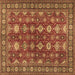 Square Machine Washable Persian Brown Traditional Rug, wshtr2612brn