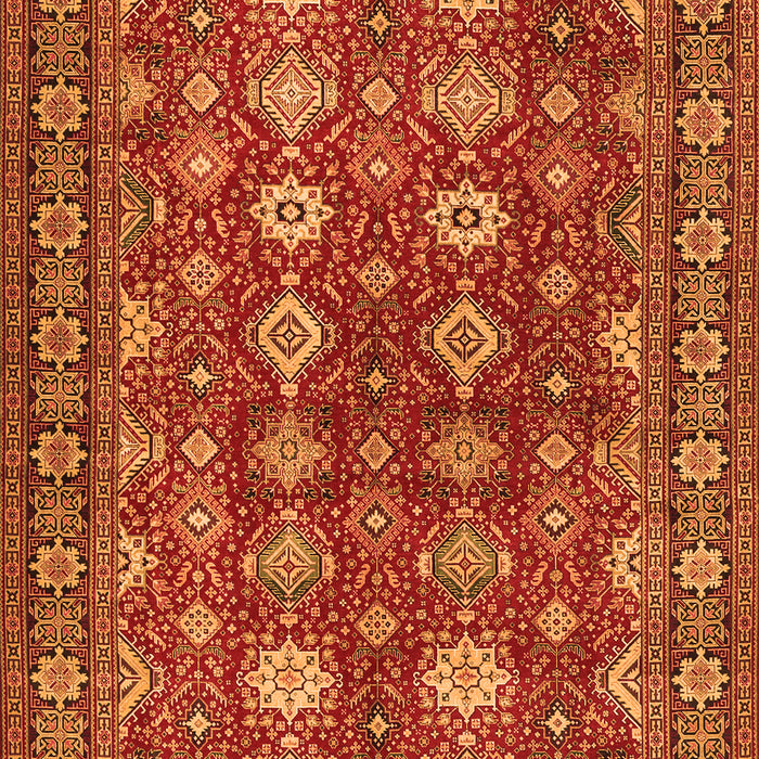 Serging Thickness of Machine Washable Persian Orange Traditional Area Rugs, wshtr2612org