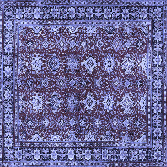 Square Machine Washable Persian Blue Traditional Rug, wshtr2612blu