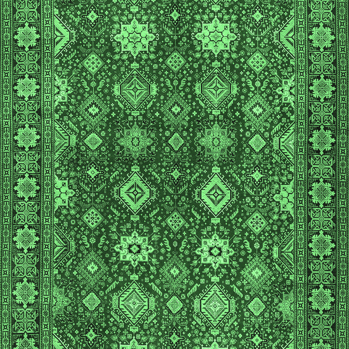 Machine Washable Persian Emerald Green Traditional Area Rugs, wshtr2612emgrn
