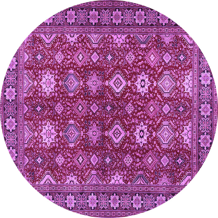 Round Machine Washable Persian Purple Traditional Area Rugs, wshtr2612pur