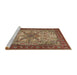 Sideview of Machine Washable Traditional Saffron Red Rug, wshtr2613