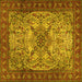 Square Persian Yellow Traditional Rug, tr2613yw