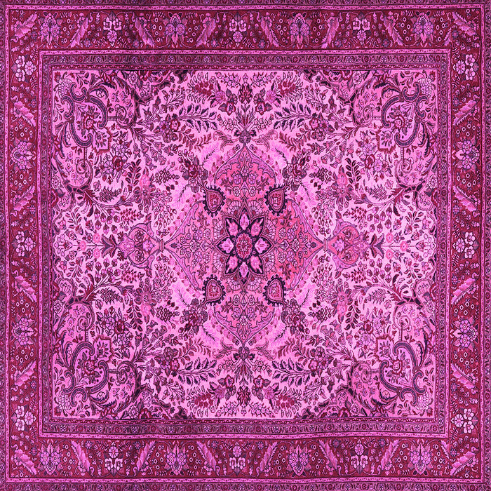 Square Machine Washable Persian Pink Traditional Rug, wshtr2613pnk