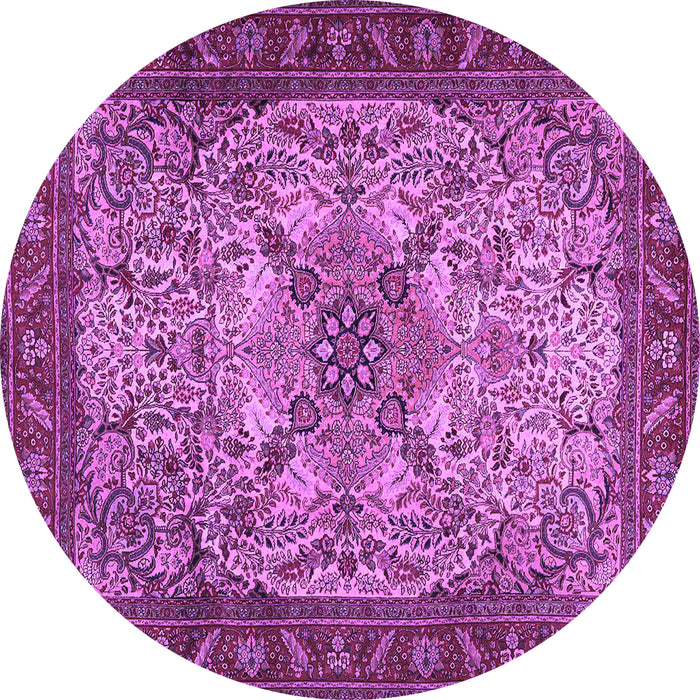 Round Persian Purple Traditional Rug, tr2613pur