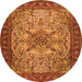 Square Persian Orange Traditional Rug, tr2613org