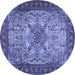 Round Persian Blue Traditional Rug, tr2613blu