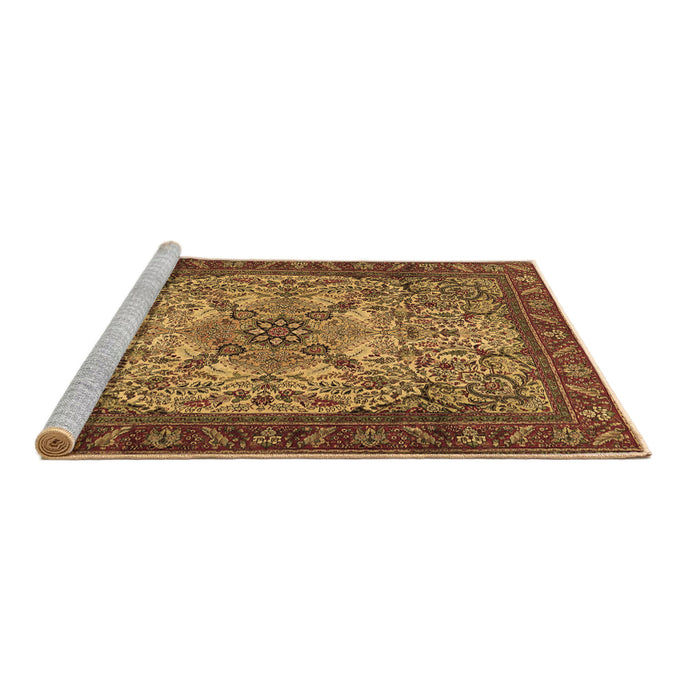 Sideview of Machine Washable Persian Brown Traditional Rug, wshtr2613brn
