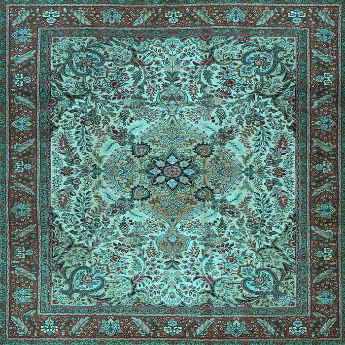 Square Machine Washable Persian Light Blue Traditional Rug, wshtr2613lblu