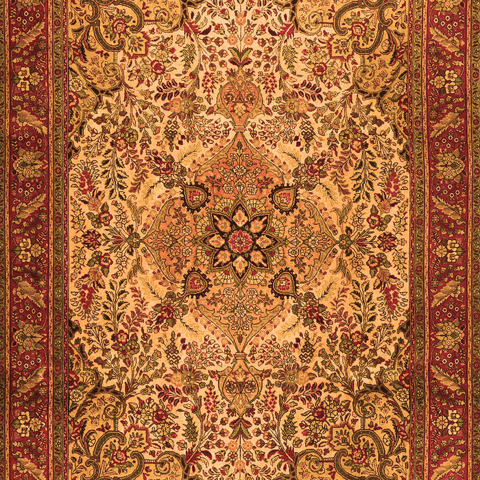 Serging Thickness of Machine Washable Persian Orange Traditional Area Rugs, wshtr2613org