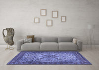 Machine Washable Persian Blue Traditional Rug, wshtr2613blu