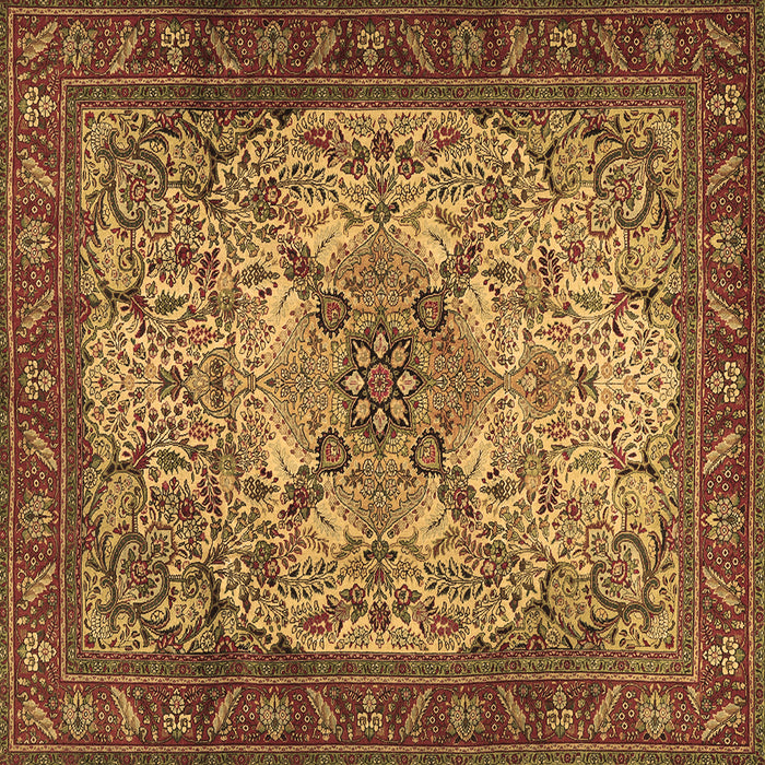 Square Machine Washable Persian Brown Traditional Rug, wshtr2613brn