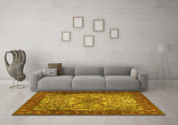 Machine Washable Persian Yellow Traditional Rug, wshtr2613yw