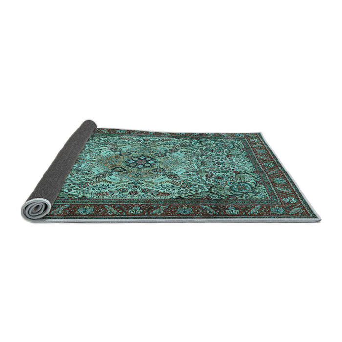 Sideview of Persian Light Blue Traditional Rug, tr2613lblu