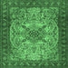 Square Persian Emerald Green Traditional Rug, tr2613emgrn