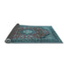 Sideview of Medallion Light Blue Traditional Rug, tr2614lblu