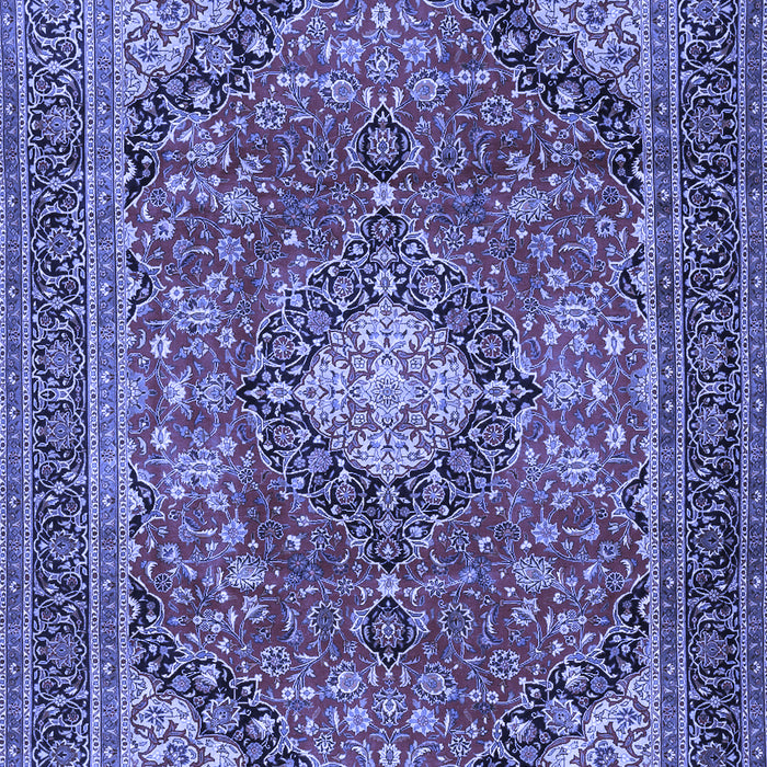 Machine Washable Medallion Blue Traditional Rug, wshtr2614blu