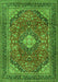 Serging Thickness of Machine Washable Medallion Green Traditional Area Rugs, wshtr2614grn