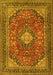 Medallion Yellow Traditional Rug, tr2614yw