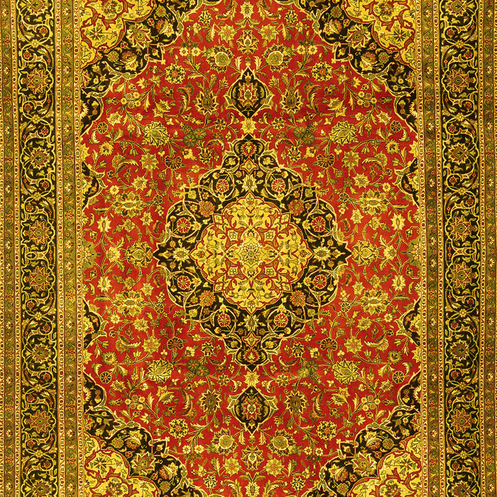 Medallion Yellow Traditional Rug, tr2614yw