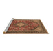 Sideview of Machine Washable Medallion Brown Traditional Rug, wshtr2614brn