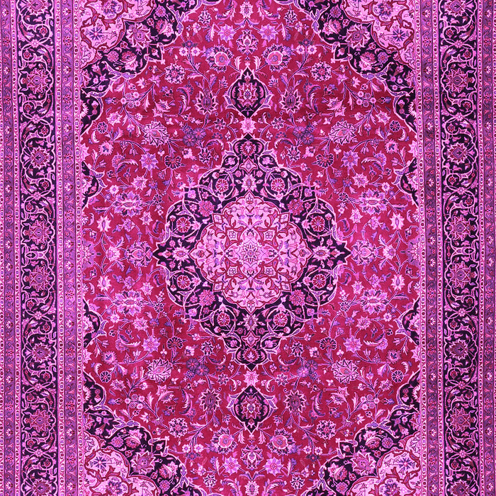 Machine Washable Medallion Pink Traditional Rug, wshtr2614pnk