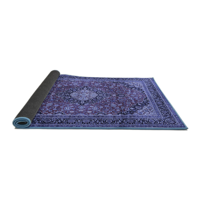 Sideview of Medallion Blue Traditional Rug, tr2614blu