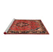 Sideview of Machine Washable Traditional Rust Pink Rug, wshtr2615