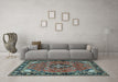 Machine Washable Persian Light Blue Traditional Rug in a Living Room, wshtr2615lblu