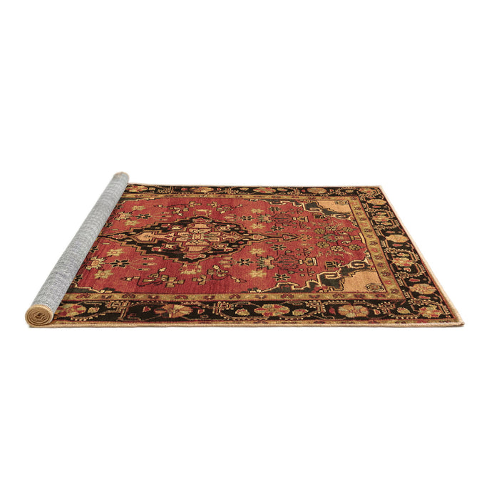 Sideview of Machine Washable Persian Brown Traditional Rug, wshtr2615brn