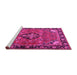 Sideview of Machine Washable Persian Pink Traditional Rug, wshtr2615pnk