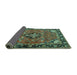 Sideview of Persian Turquoise Traditional Rug, tr2615turq