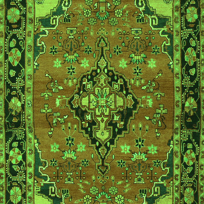 Serging Thickness of Machine Washable Persian Green Traditional Area Rugs, wshtr2615grn