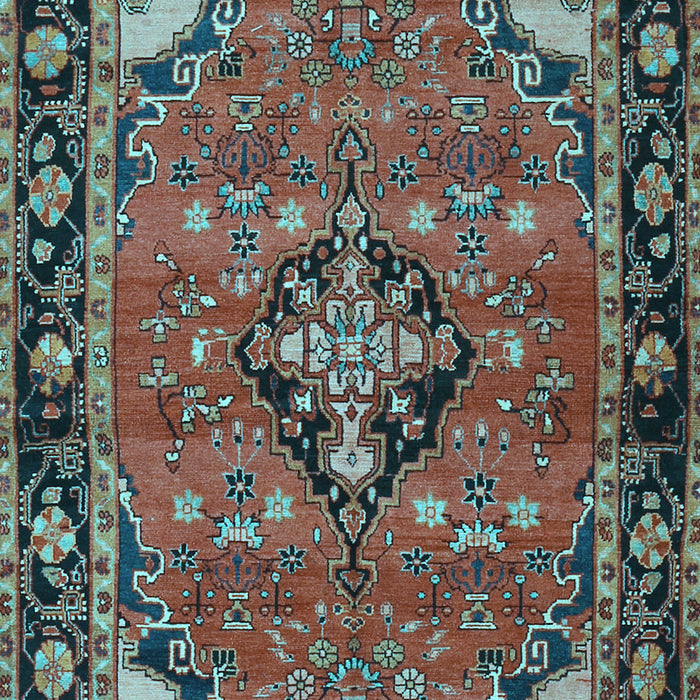 Machine Washable Persian Light Blue Traditional Rug, wshtr2615lblu