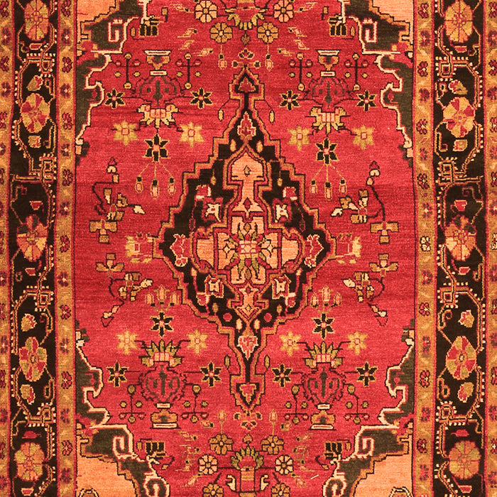 Serging Thickness of Machine Washable Persian Orange Traditional Area Rugs, wshtr2615org