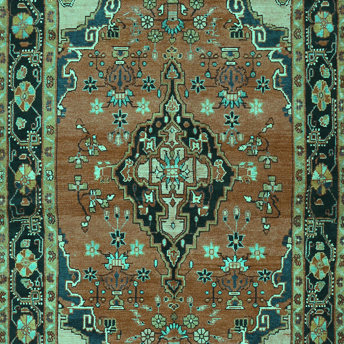 Machine Washable Persian Turquoise Traditional Area Rugs, wshtr2615turq